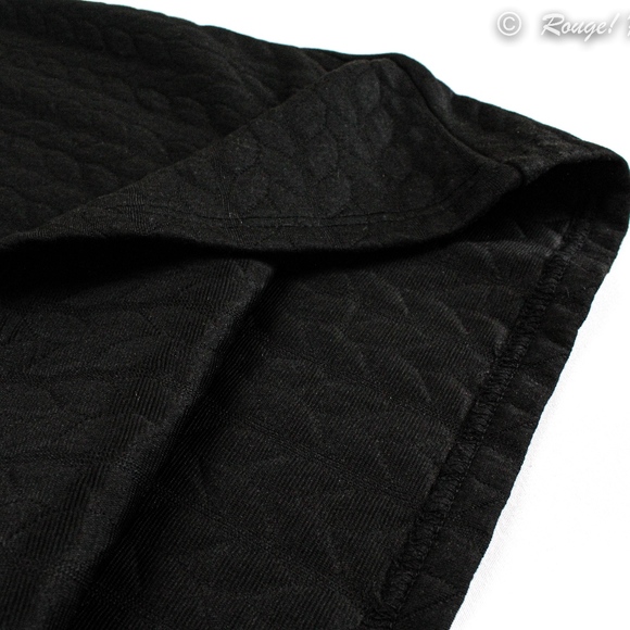 Faux Undershirt Black Textured Mini A-Line Dress - Picture 7 of 8